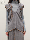 BASERANGE Turtleneck T-shirt sweater TTOMT series collection Organic cotton Portugal BAS-TTOMT-RB-SP25-BOW BLUE TTOMT-RI-000